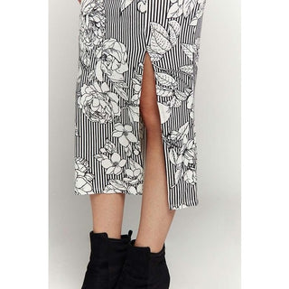 Side Slit Print Skirt