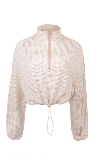 Quarter Zip Waffle Knit Sweater