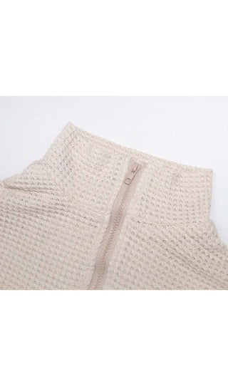 Quarter Zip Waffle Knit Sweater