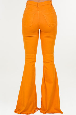 Orange Bell Bottom Jeans